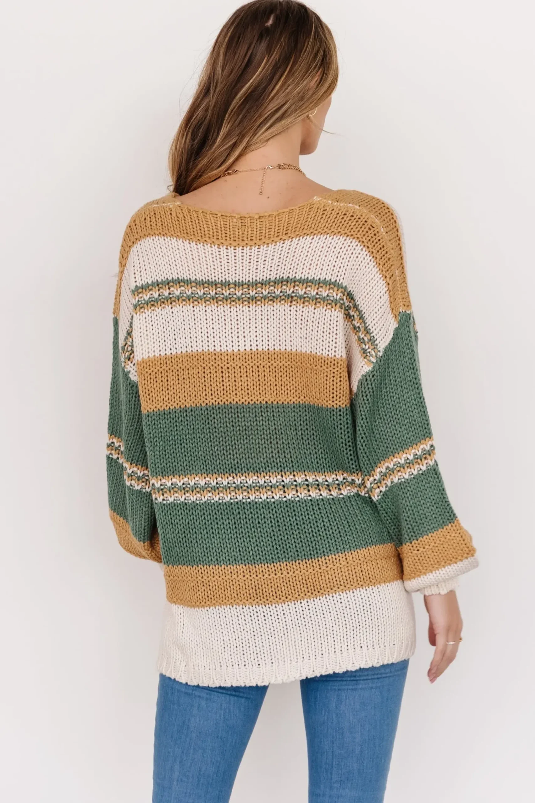 Discount Baltic Born Keller Stripe Sweater | Green + Camel