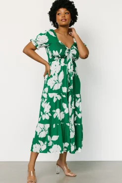 New Baltic Born Kelley Smocked Maxi Dress | Green + White