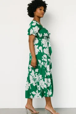 New Baltic Born Kelley Smocked Maxi Dress | Green + White