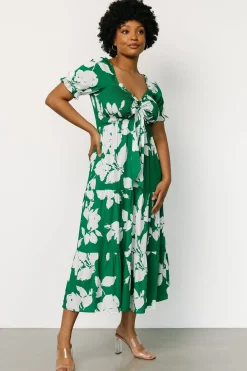 New Baltic Born Kelley Smocked Maxi Dress | Green + White