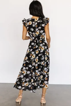 Best Baltic Born Kenna Smocked Midi Dress | Black Floral