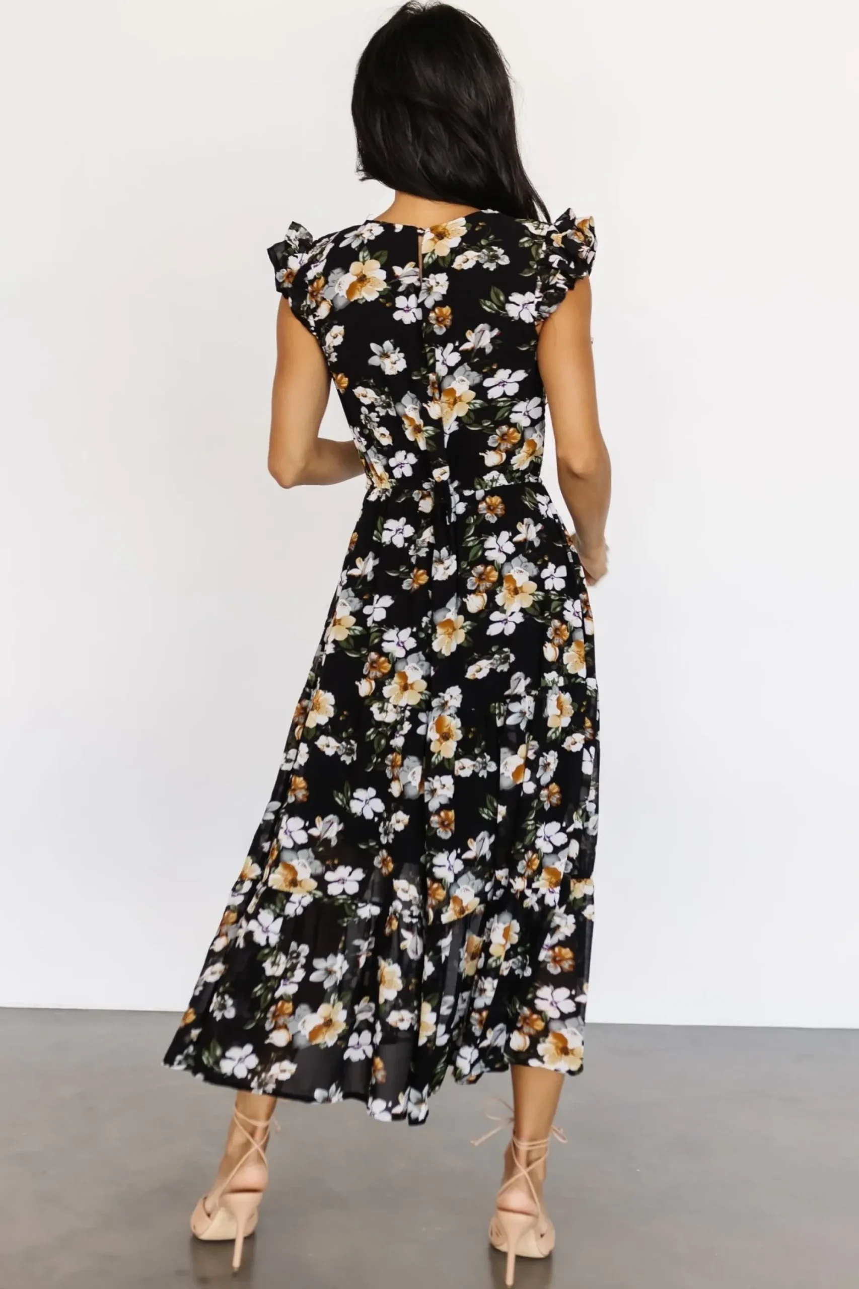 Best Baltic Born Kenna Smocked Midi Dress | Black Floral