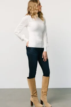 Best Baltic Born Kenzie Pointelle Sweater Top | Off White