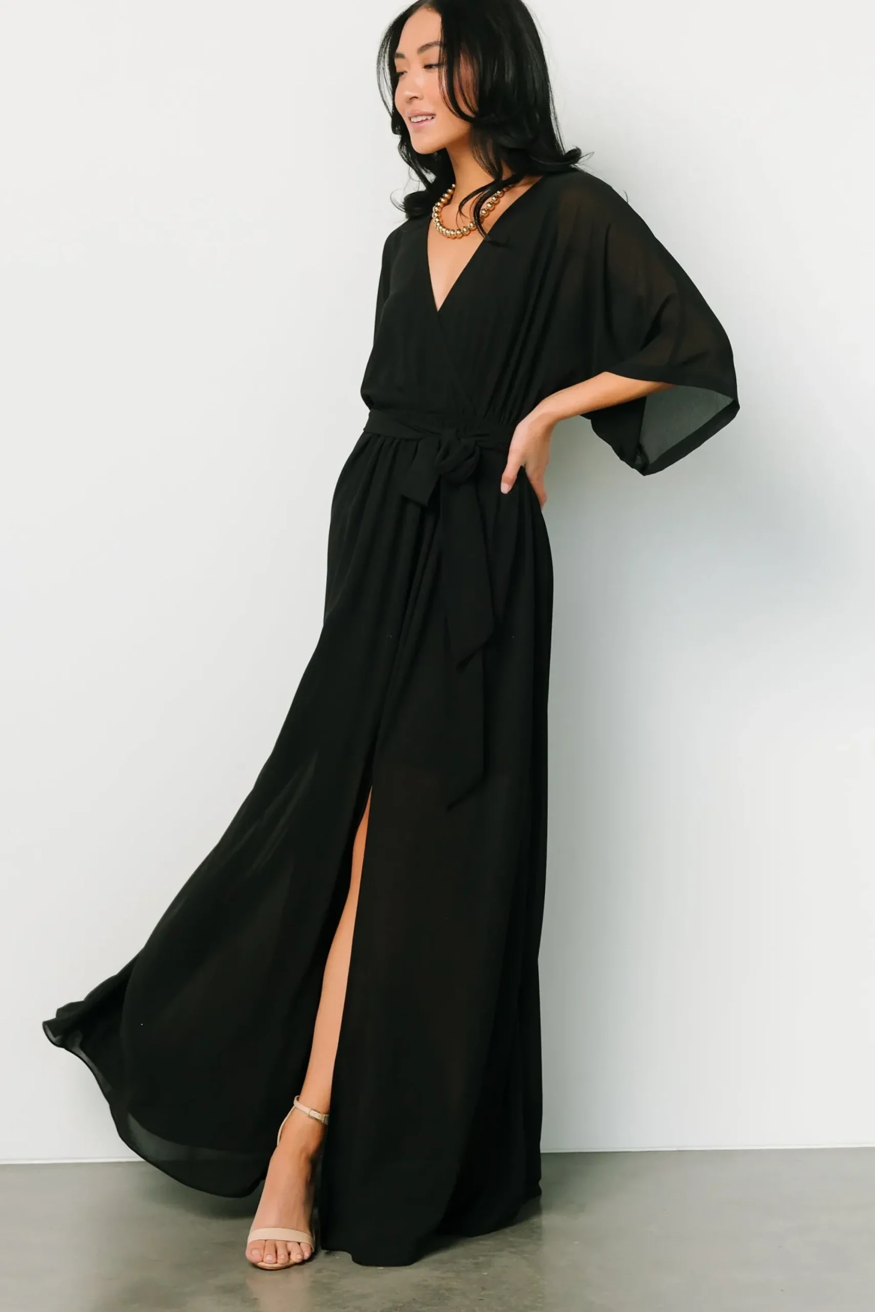 Outlet Baltic Born Kia Kimono Maxi Dress | Black