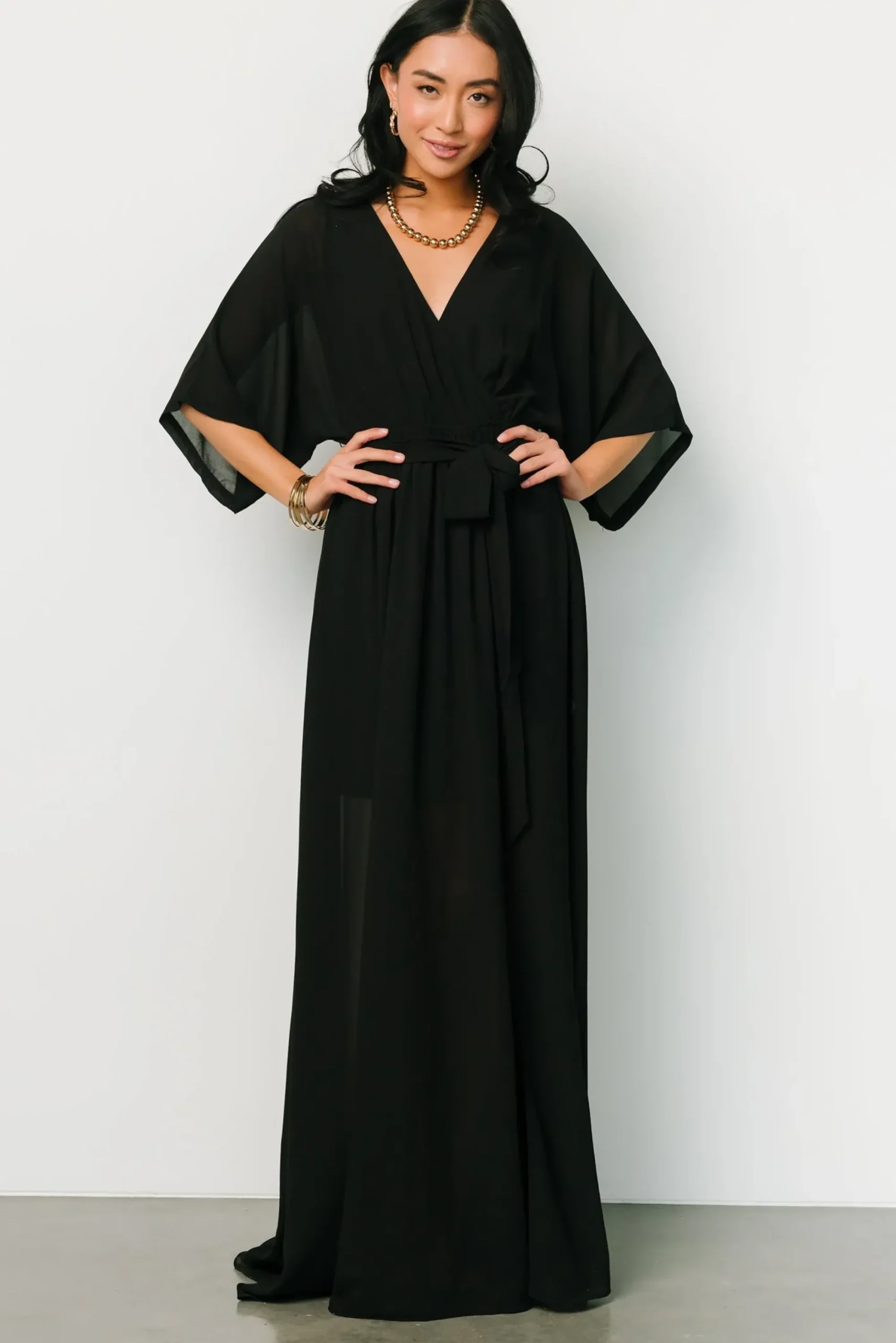 Outlet Baltic Born Kia Kimono Maxi Dress | Black