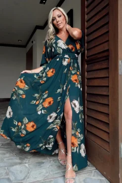 Sale Baltic Born Kia Kimono Maxi Dress | Deep Topaz Floral