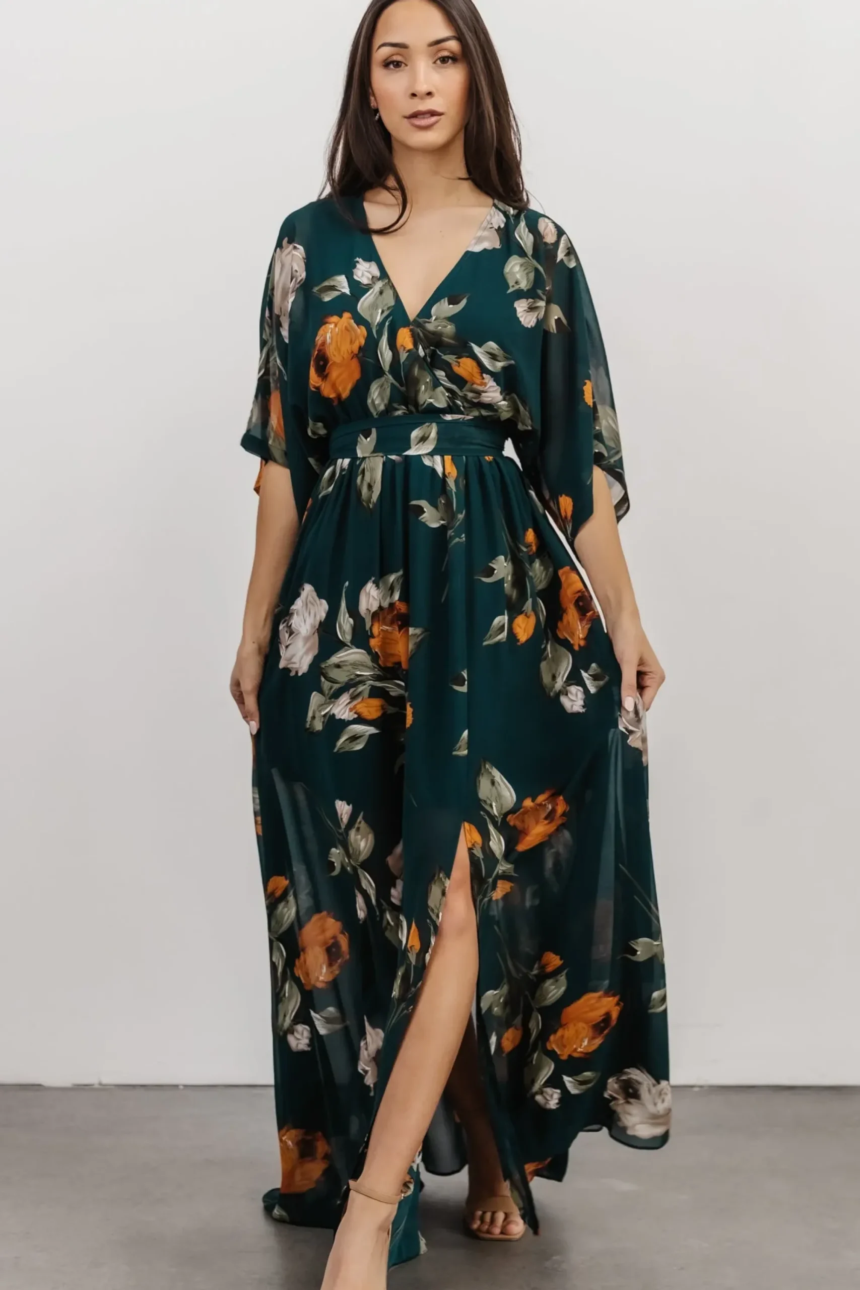 Sale Baltic Born Kia Kimono Maxi Dress | Deep Topaz Floral