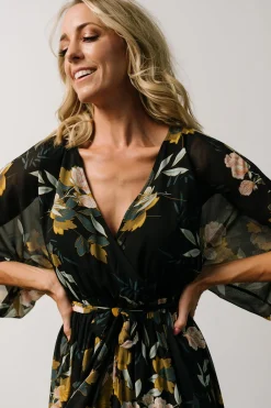 Fashion Baltic Born Kia Kimono Maxi Dress | Midnight Floral
