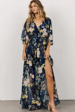 Hot Baltic Born Kia Kimono Maxi Dress | Navy Floral