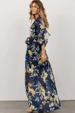Hot Baltic Born Kia Kimono Maxi Dress | Navy Floral