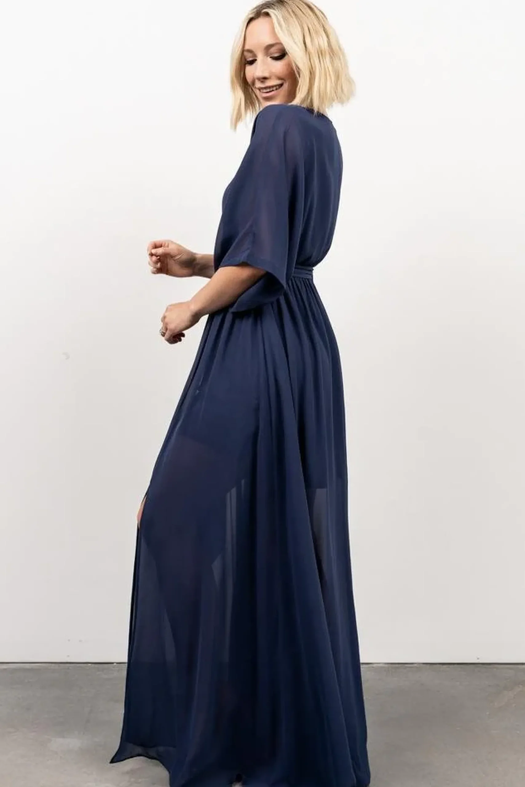 New Baltic Born Kia Kimono Maxi Dress | Navy