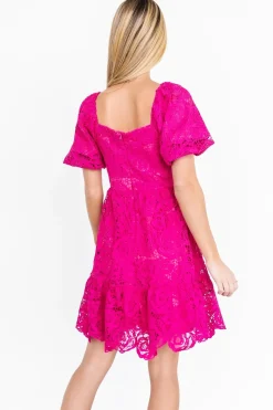 Sale Baltic Born Kinley Lace Short Dress | Fuchsia