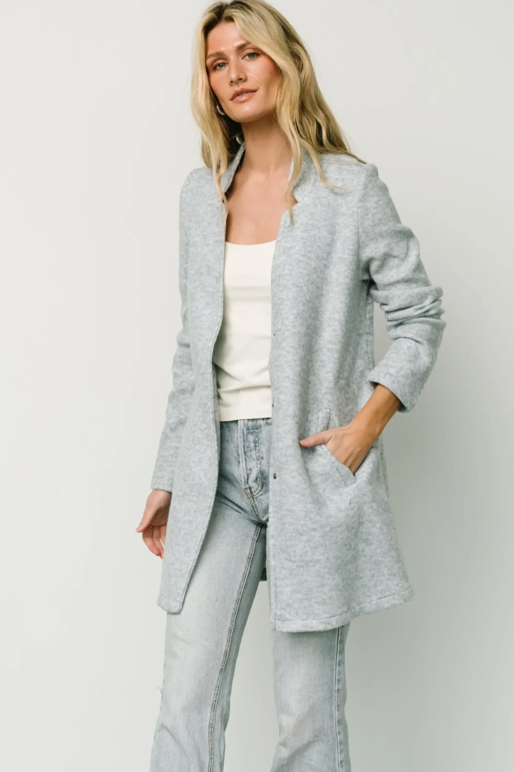 Outlet Baltic Born Knoll Notch Jacket | Heather Light Blue