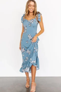 Outlet Baltic Born Krissy Midi Dress | Dusty Blue Floral