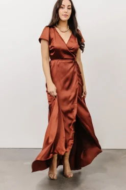 Online Baltic Born Krystal Satin Wrap Gown | Cinnamon
