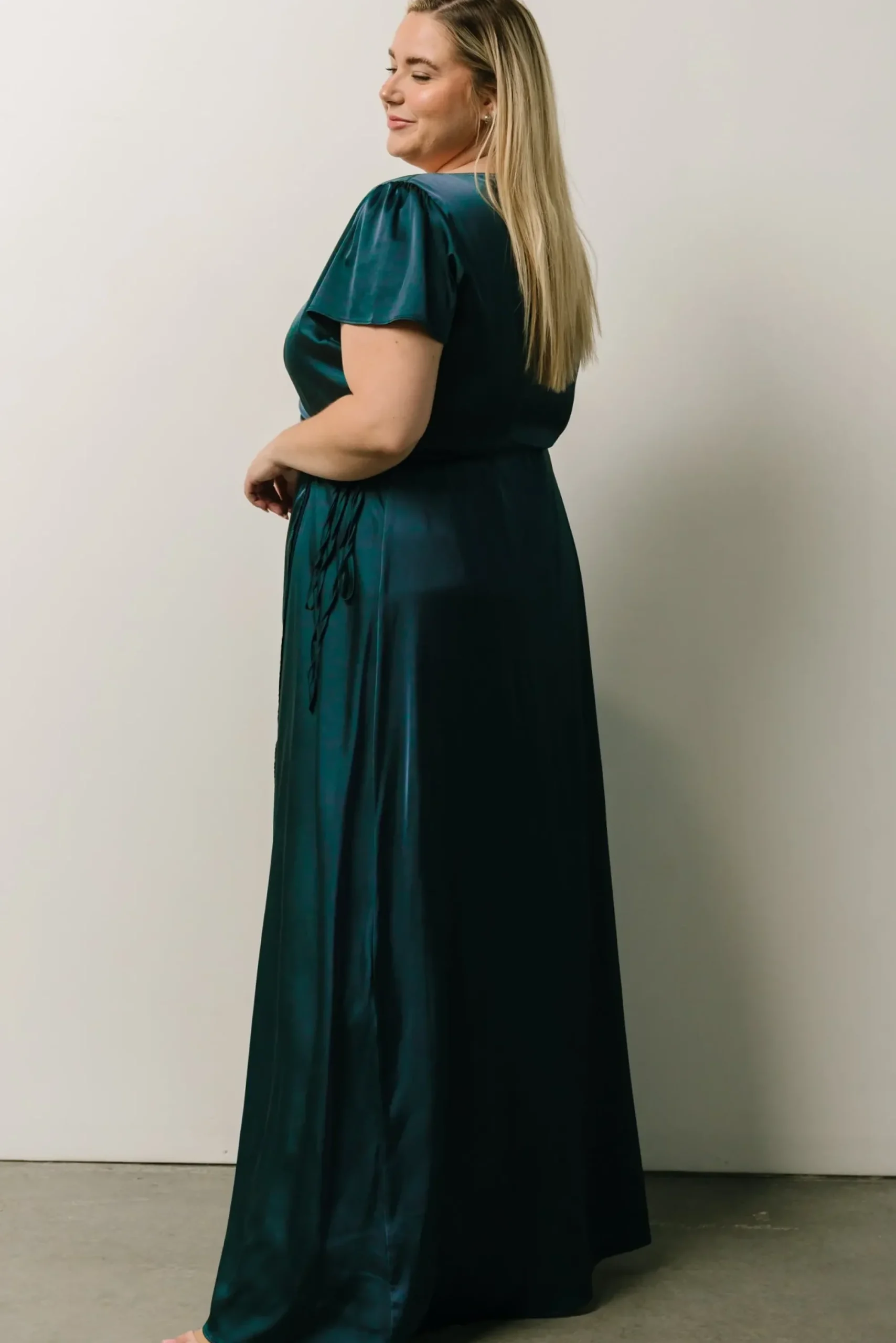 Online Baltic Born Krystal Satin Wrap Gown | Deep Blue