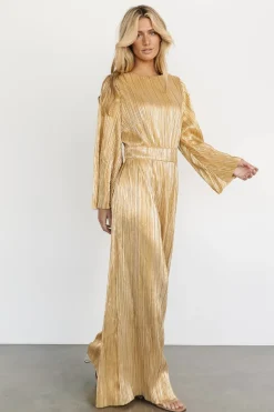 Fashion Baltic Born La Rambla Pleated Jumpsuit | Gold