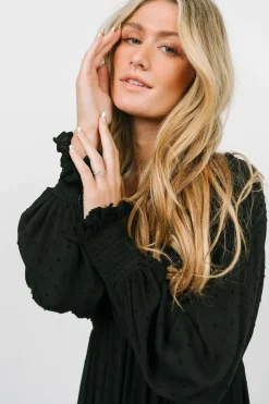 Outlet Baltic Born Lainey Smocked Dotted Midi Dress | Black