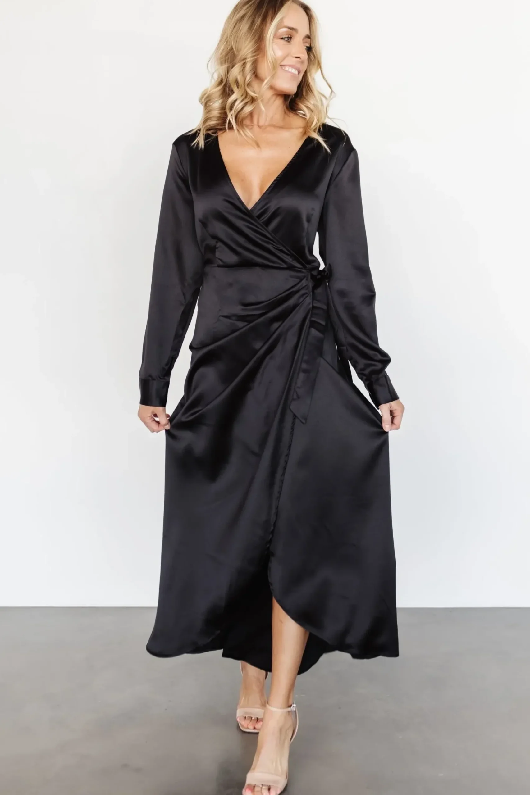 Clearance Baltic Born Lawrence Wrap Maxi Dress | Black