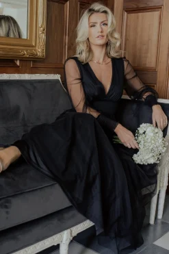 Sale Baltic Born Layla Tulle Maxi Dress | Black