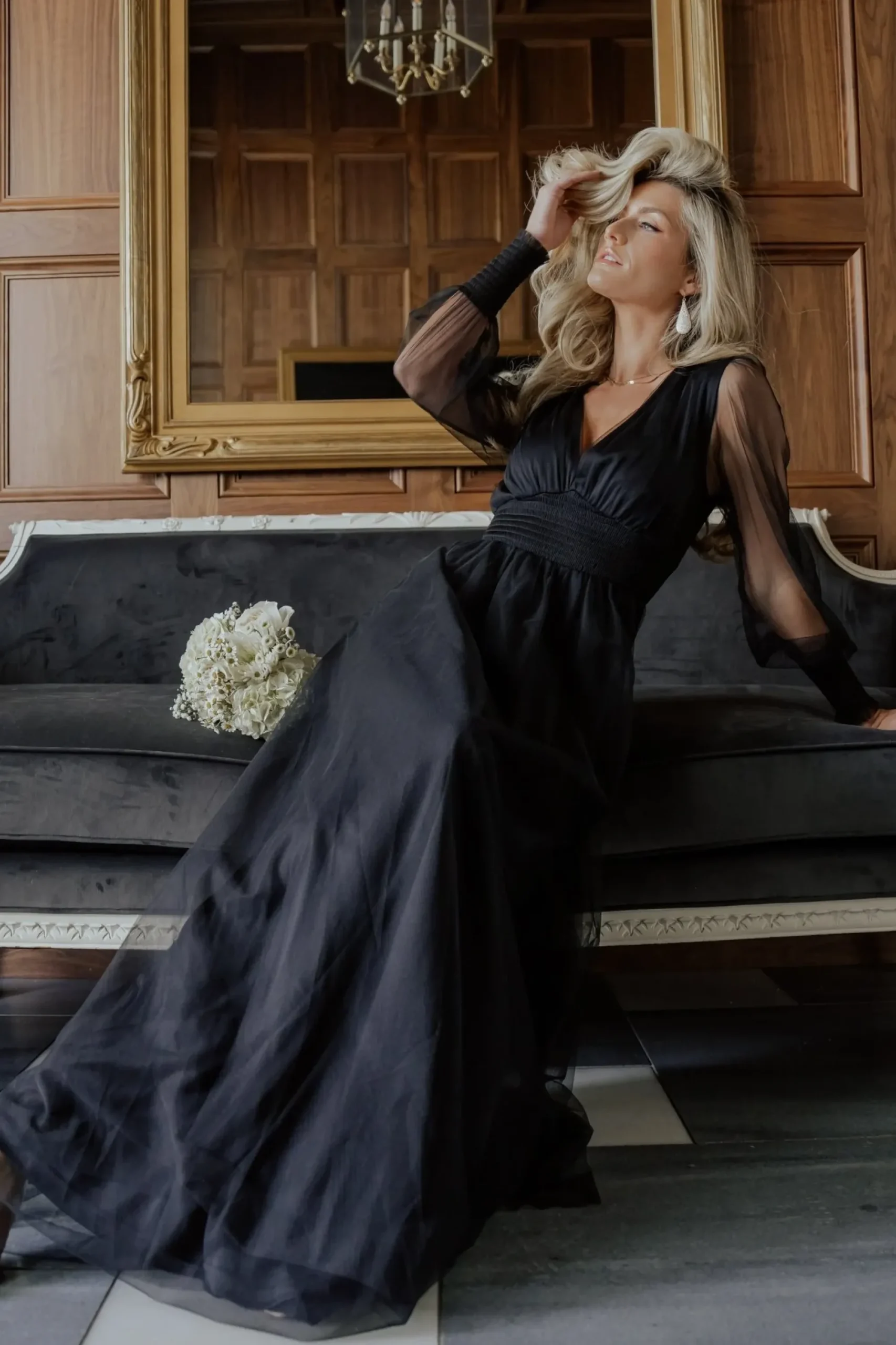 Sale Baltic Born Layla Tulle Maxi Dress | Black