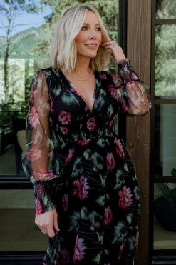 Fashion Baltic Born Layla Tulle Maxi Dress | Black Multi