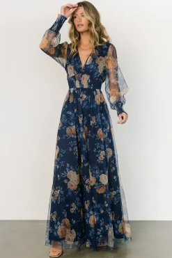 Fashion Baltic Born Layla Tulle Maxi Dress | Blue + Golden Floral