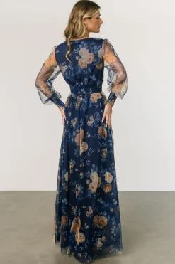Fashion Baltic Born Layla Tulle Maxi Dress | Blue + Golden Floral