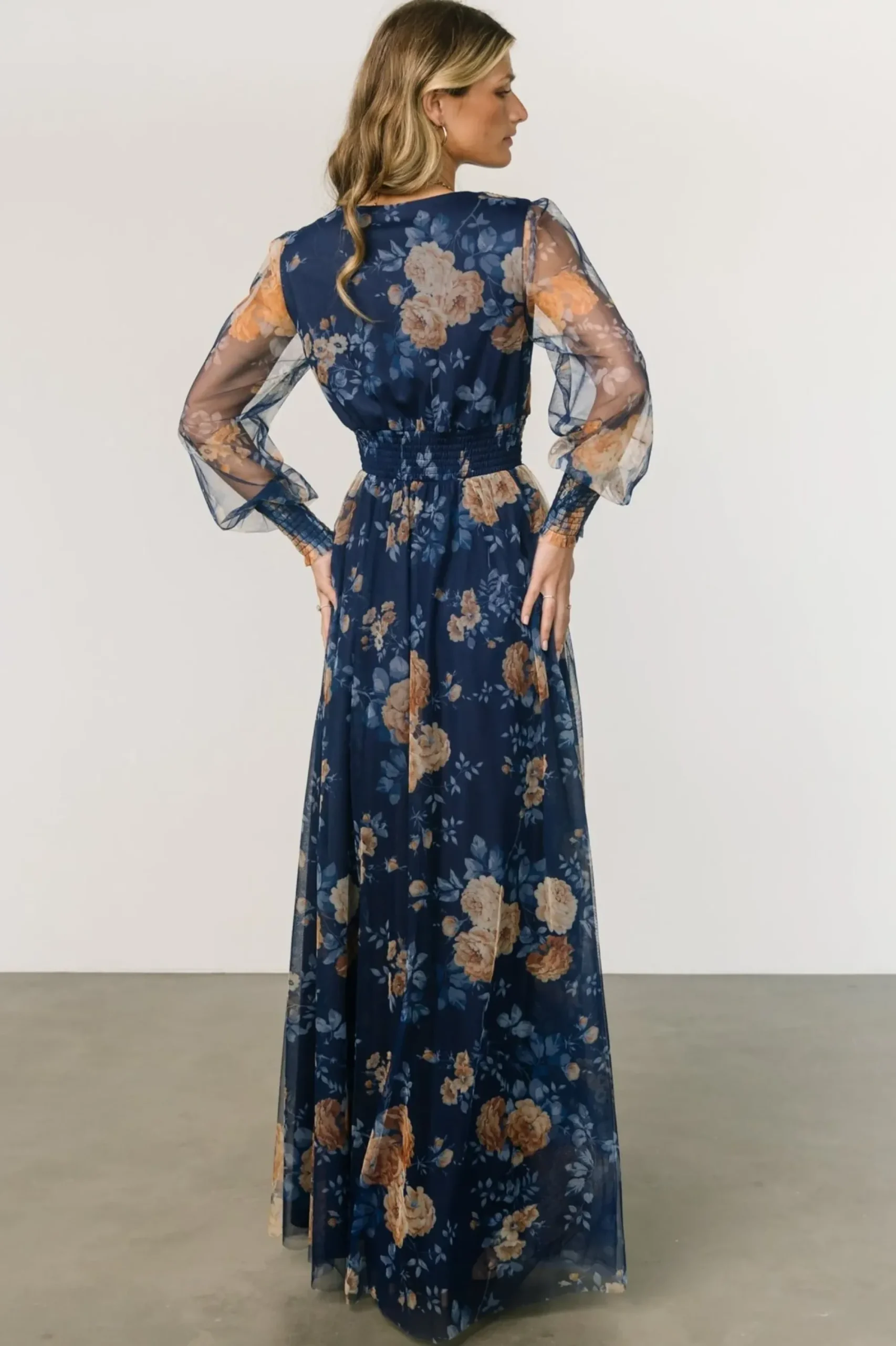Fashion Baltic Born Layla Tulle Maxi Dress | Blue + Golden Floral