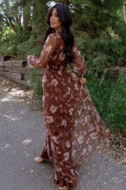 Sale Baltic Born Layla Tulle Maxi Dress | Chestnut Floral