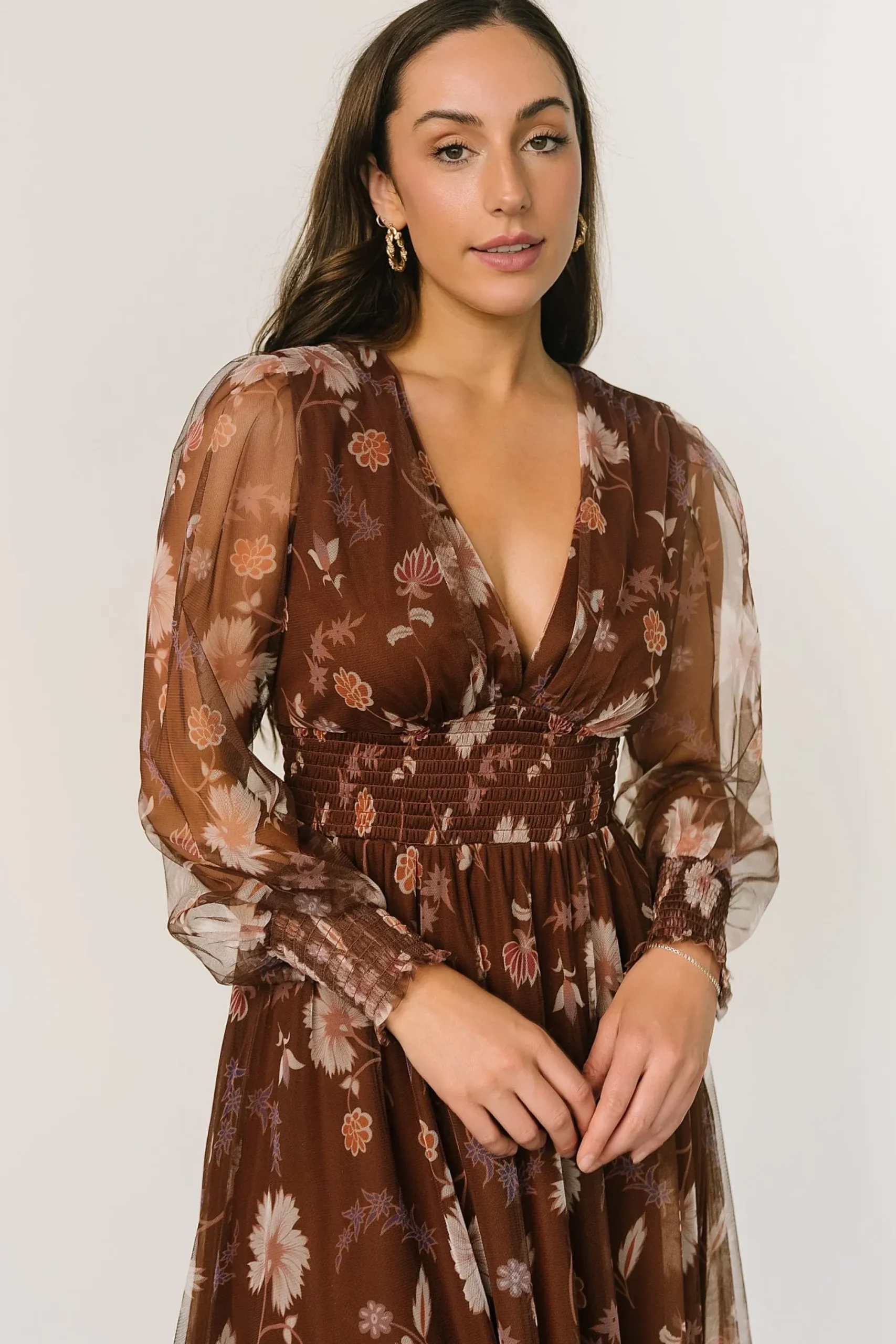 Sale Baltic Born Layla Tulle Maxi Dress | Chestnut Floral