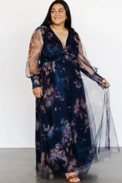 Fashion Baltic Born Layla Tulle Maxi Dress | Dark Blue Floral