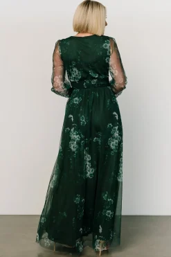 Hot Baltic Born Layla Tulle Maxi Dress | Dark Green Multi