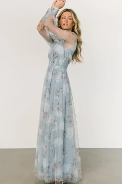 Online Baltic Born Layla Tulle Maxi Dress | Light Blue Floral