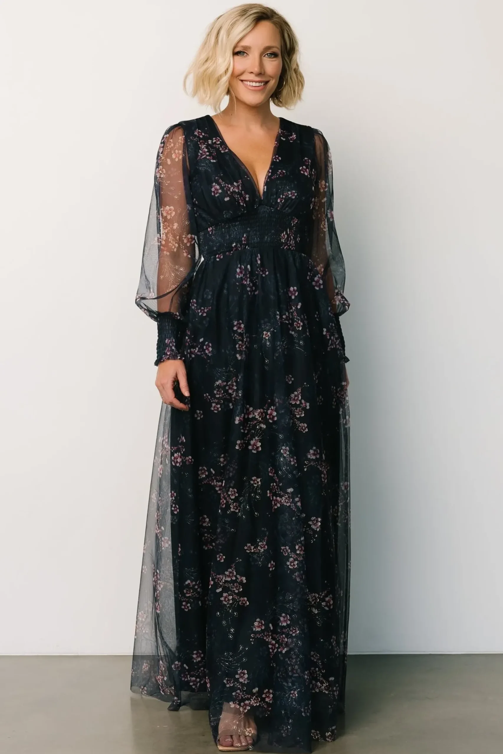 Sale Baltic Born Layla Tulle Maxi Dress | Metallic Blue + Pink