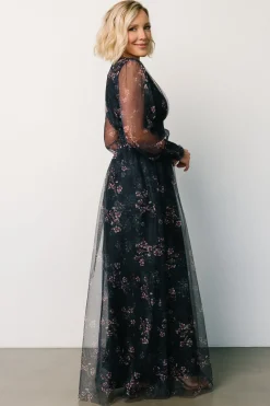 Sale Baltic Born Layla Tulle Maxi Dress | Metallic Blue + Pink