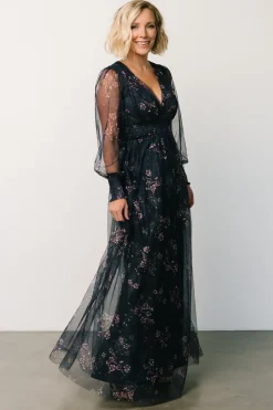 Sale Baltic Born Layla Tulle Maxi Dress | Metallic Blue + Pink