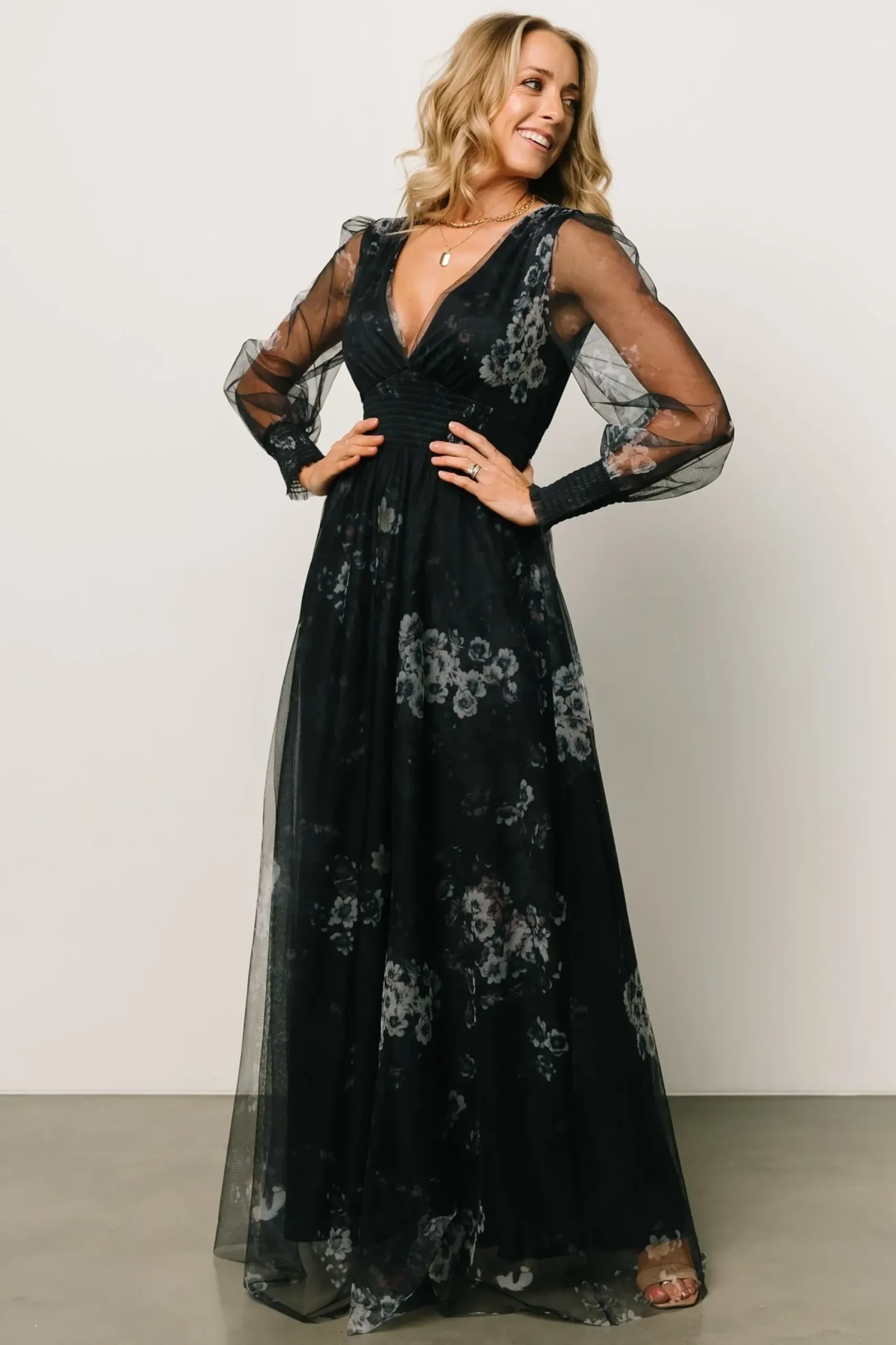 Discount Baltic Born Layla Tulle Maxi Dress | Navy Multi