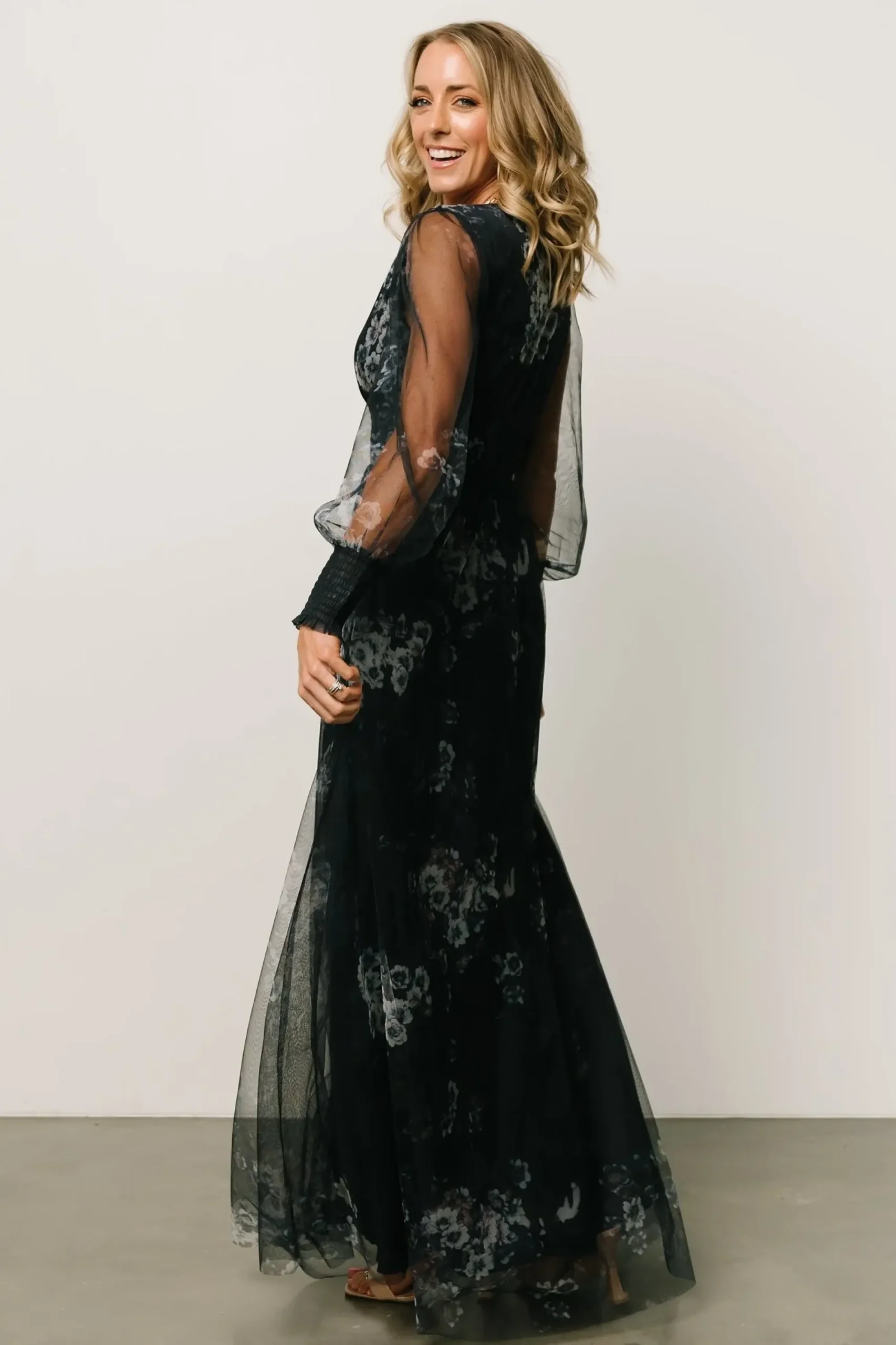 Discount Baltic Born Layla Tulle Maxi Dress | Navy Multi