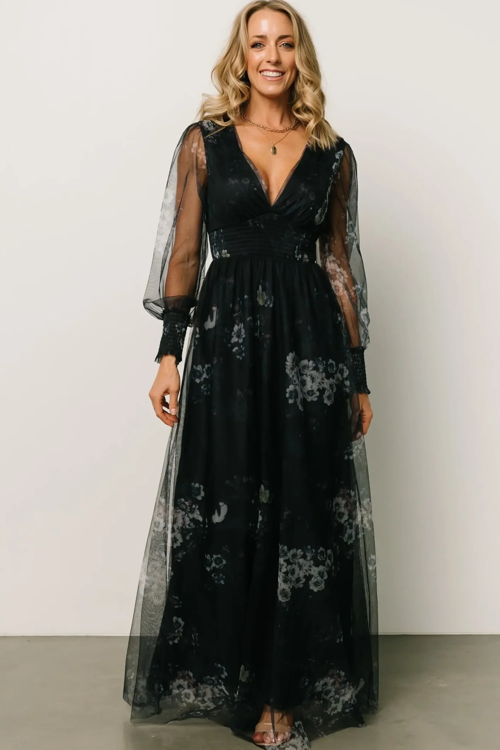 Discount Baltic Born Layla Tulle Maxi Dress | Navy Multi