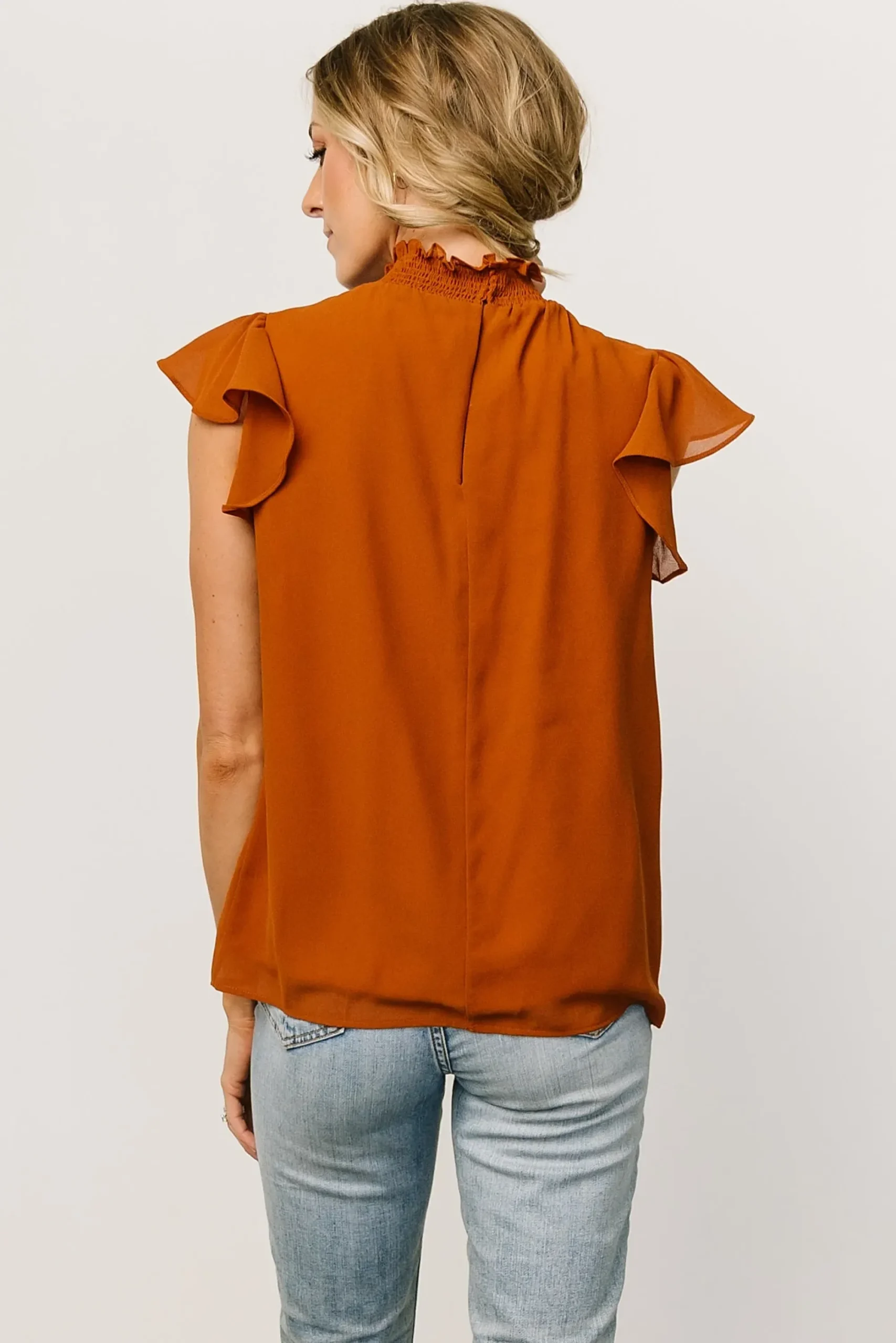 Sale Baltic Born Leah Mock Neck Top | Spice