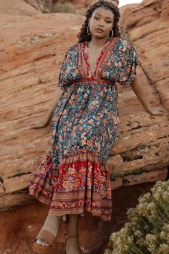 Online Baltic Born Leeanne Midi Dress | Navy Multi Floral