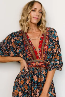 Online Baltic Born Leeanne Midi Dress | Navy Multi Floral