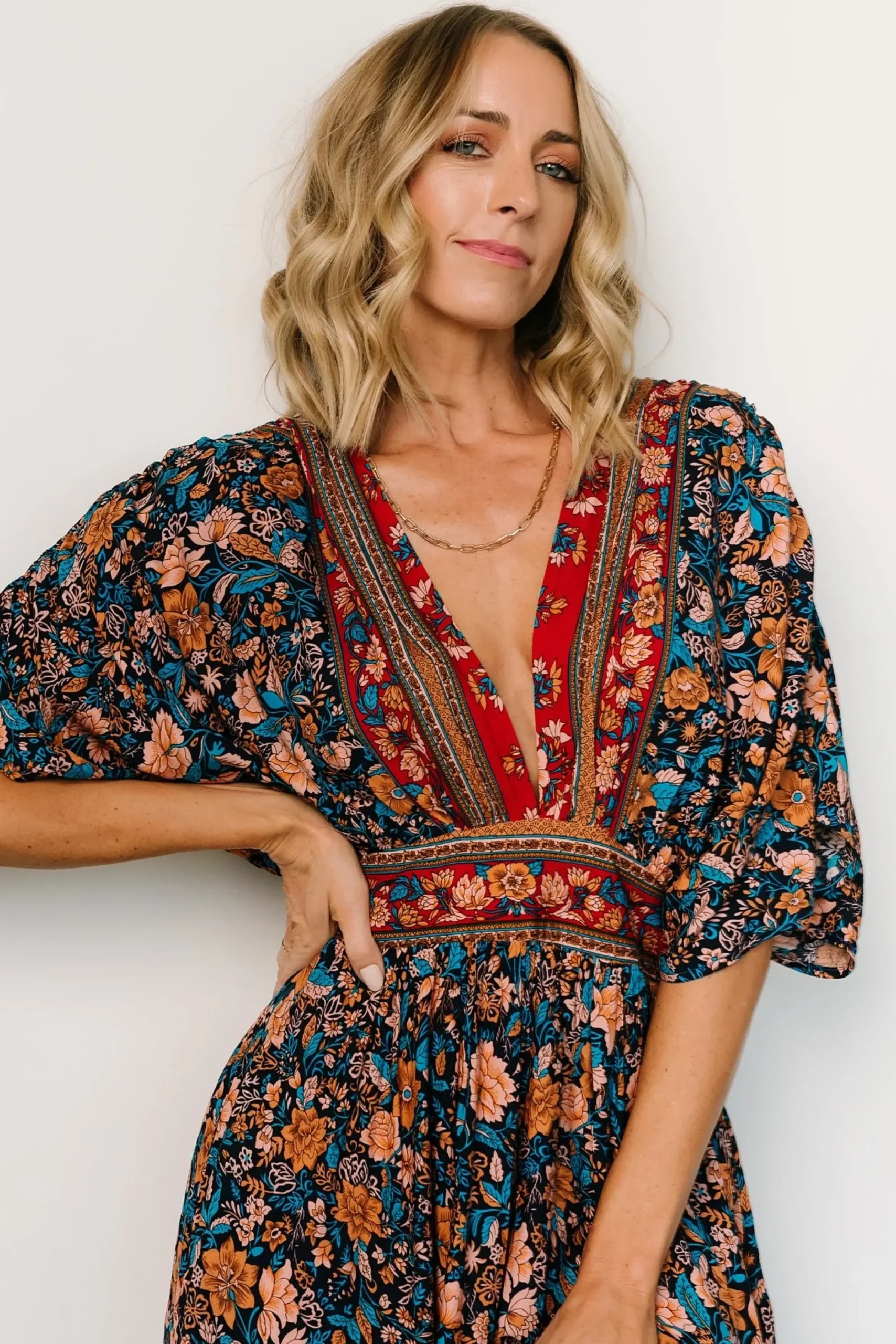 Online Baltic Born Leeanne Midi Dress | Navy Multi Floral