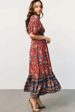 New Baltic Born Leeanne Midi Dress | Red Multi Floral