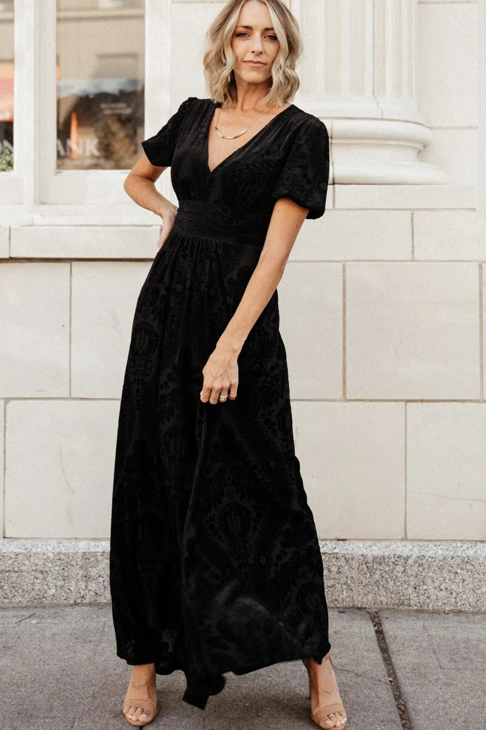 New Baltic Born Leslie Velvet Maxi Dress | Black