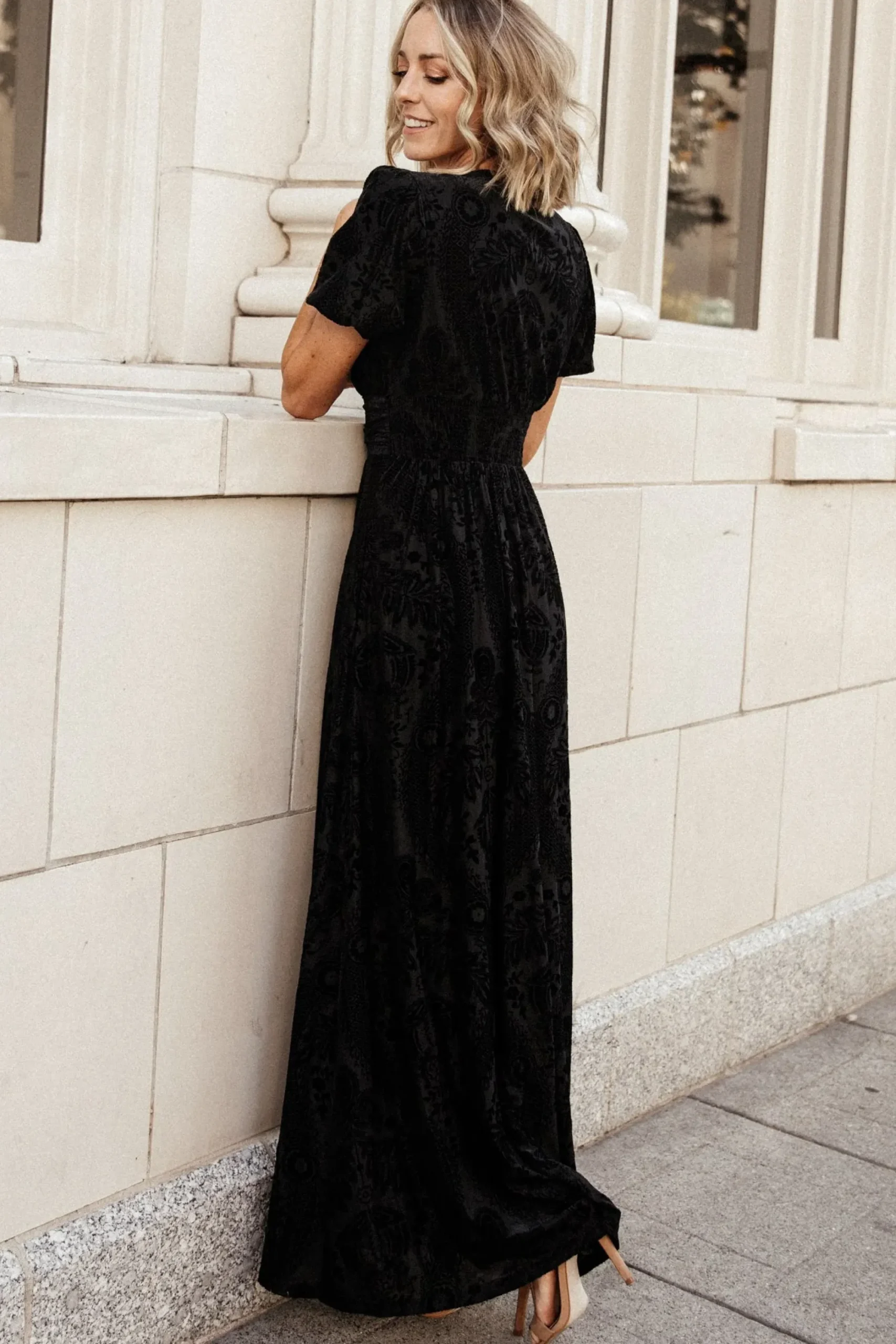 New Baltic Born Leslie Velvet Maxi Dress | Black