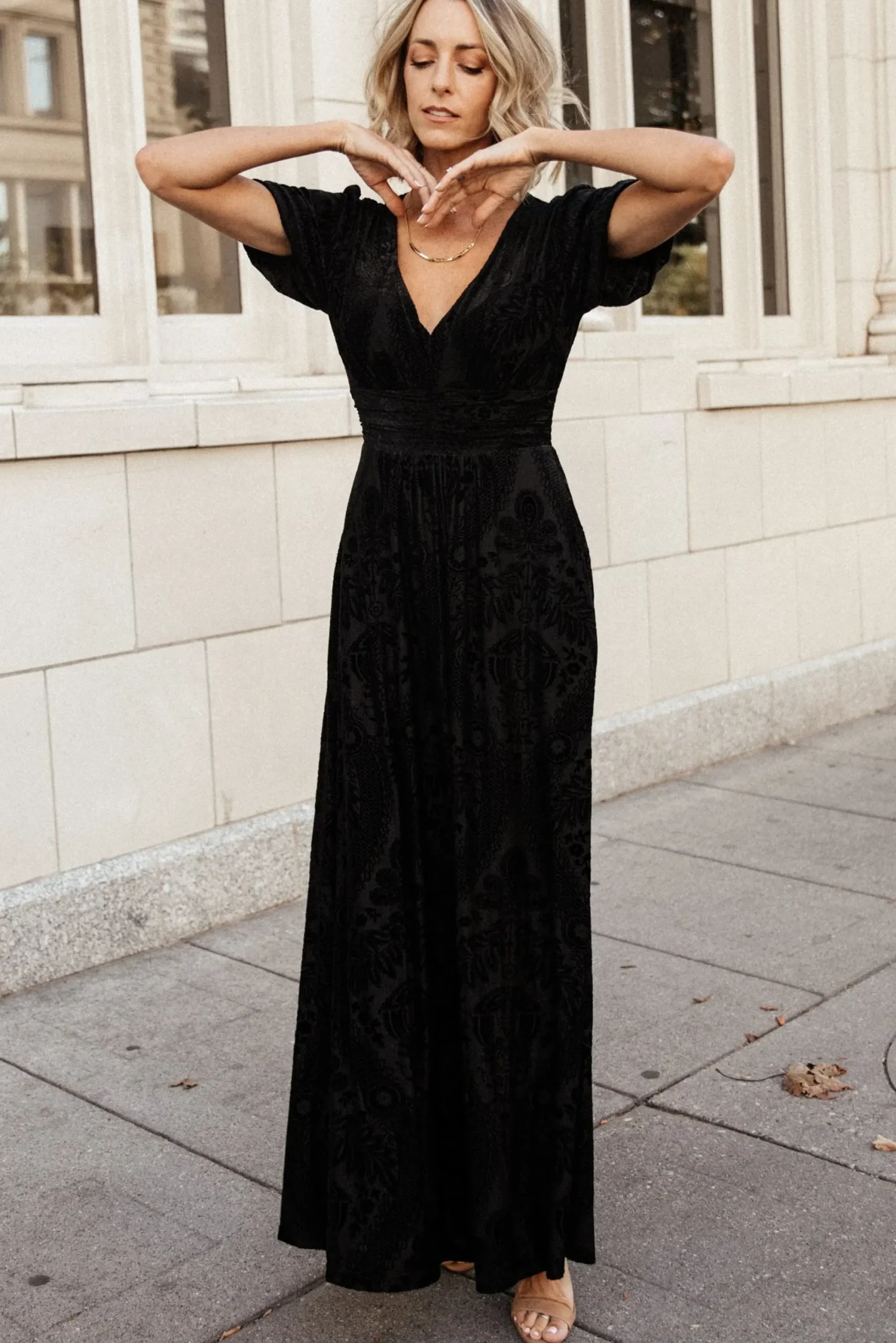 New Baltic Born Leslie Velvet Maxi Dress | Black