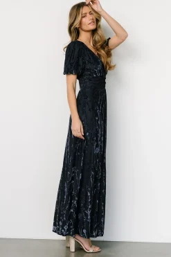 Online Baltic Born Leslie Velvet Maxi Dress | Deep Blue