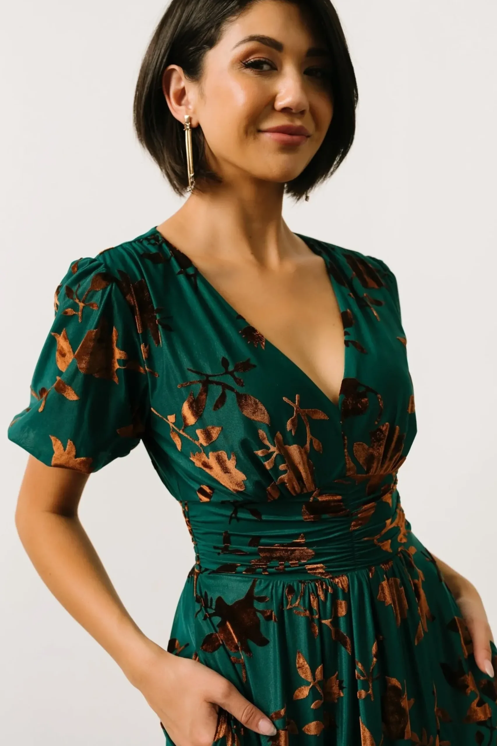 Online Baltic Born Leslie Velvet Maxi Dress | Bronze + Jade